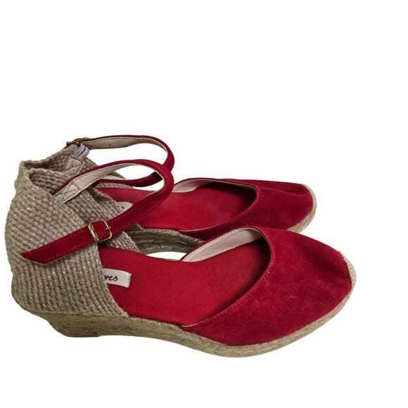 Toni Pons NIB Espardrille Lloret Vermell Red Wedge Sandal Size 40/9 - Picture 2 of 13